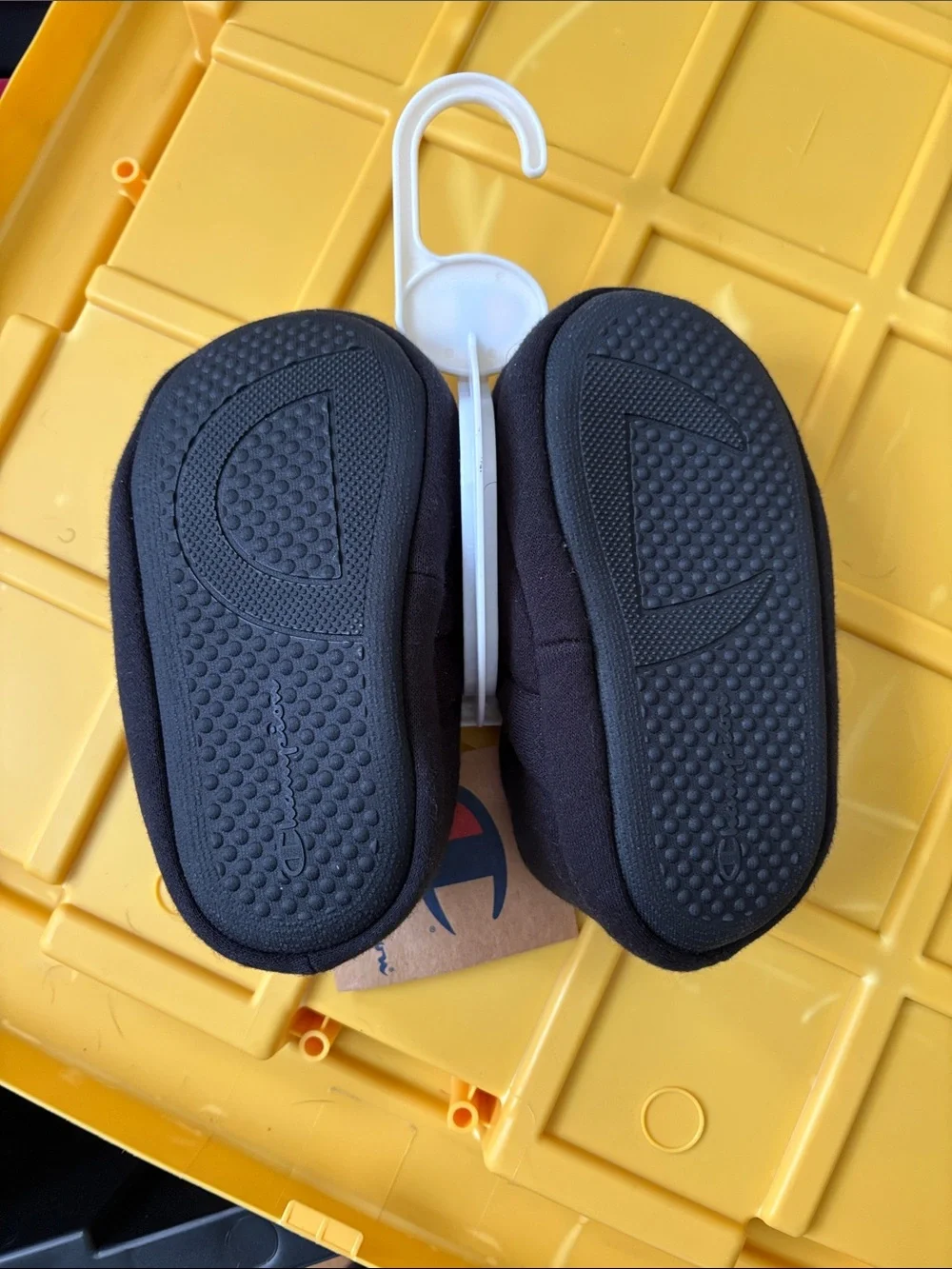 Champion Baby Black Slip-On Shoes with Blue & Red Logo